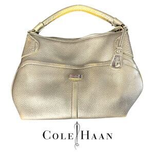 Cole Haan Satchel/Bag Gold Leather, Parties, Cocktails, Date, Events, OS